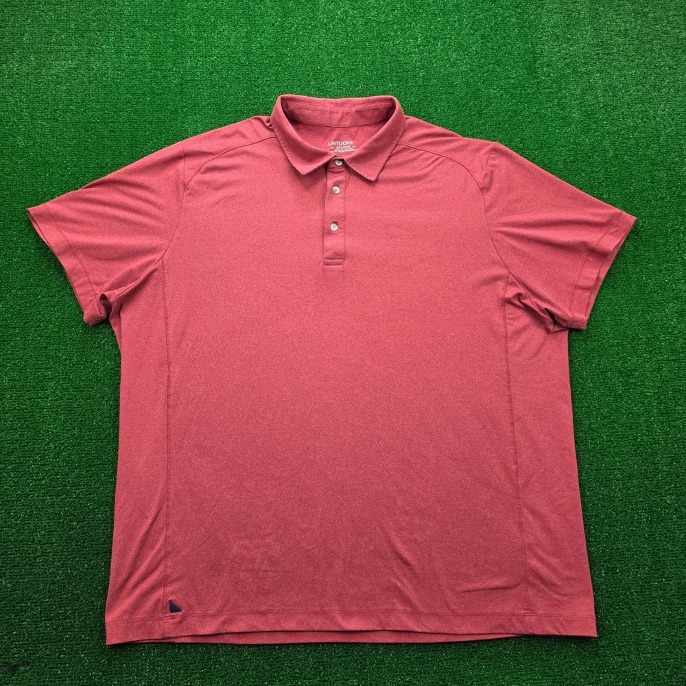 UNTUCKit Performance Stretch Polo Shirt Mens 2XL Red Short‎ Sleeve Golf Preppy